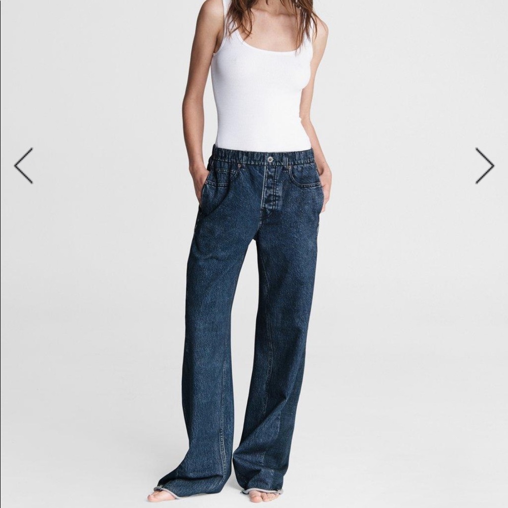 Rag & Bone “Miramar” sweatpants, denim digital-print, NWT, medium